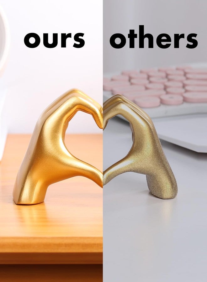 Joogour Heart Hands Sculpture-Gold Shelf Decor for Living Room, Love Finger Statue Modern Aesthetic Unique Accent Decor Bedroom Knick Knacks -Gifts for Wedding Christmas Birthday(Gold) - Image 4